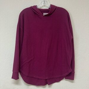 Chaser womans waffle knit Long Sleeve Top w/Hood size S